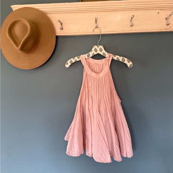 FREE PEOPLE pleated tank top peachy pink sz small - Picture 2 of 6